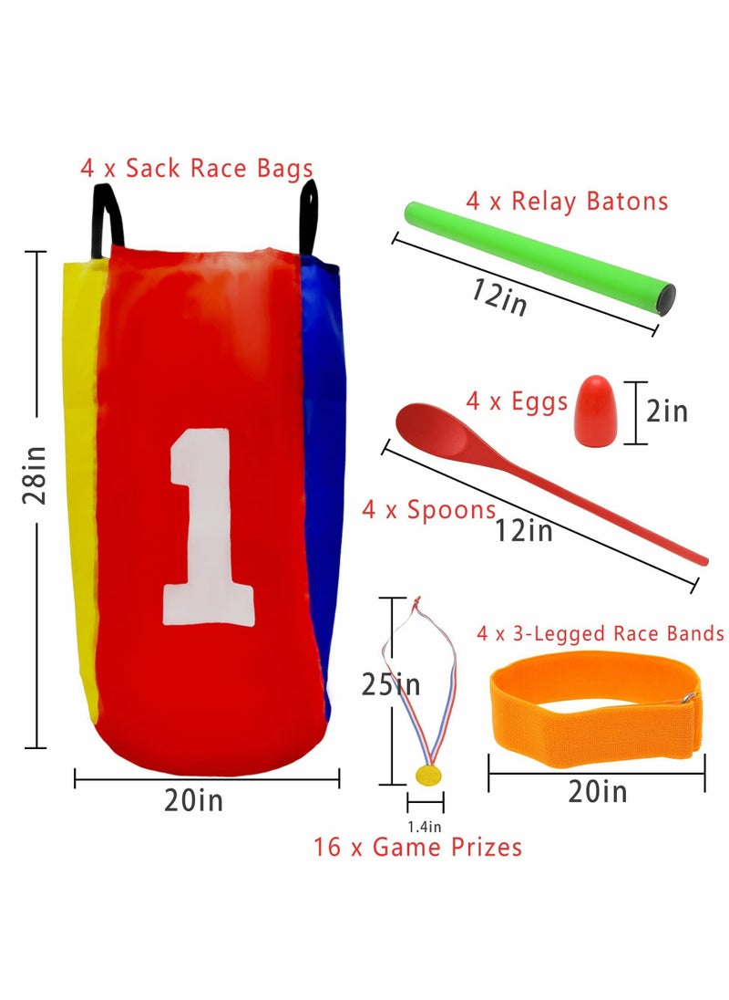 Generic - Outdoor Kids Games Set with Potato Sack Race Bags, Bean Bag Toss, 3 Legged Bands, and Egg Spoon Game for Birthday Parties and Camping Fun - Image 1