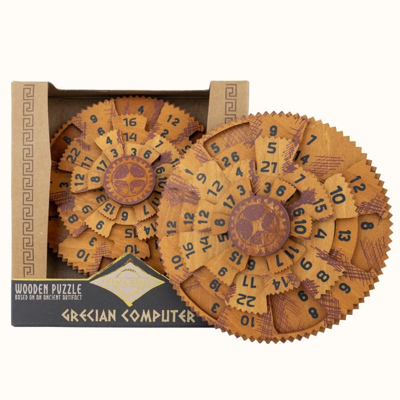 Project Genius Grecian Computer Mechanical Math Puzzle, Wooden Brainteaser Gift for History Buffs and Smart Kids, Teens, and Adults - True Genius Series Inspired by The Ancient Antikythera Mechanism - Image 2