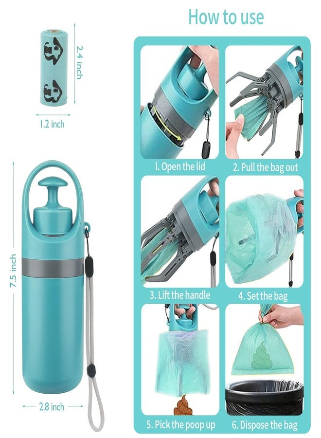 XPAPOV Pooper Scooper, portable no touch poop scooper for small, medium and large dogs, dog waste picker with 15PCS bag attachment and leak-proof waste container - Image 4