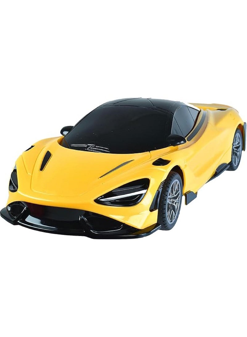 HALAMODO 1:24 Sports Car RC Model , Multi-Function Wireless Remote Control Toy Car , Model Car Gift For Boys And Girls Yellow - Image 4