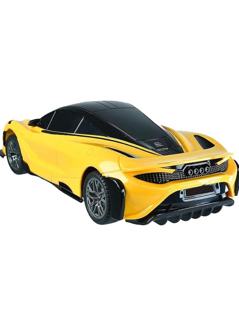 HALAMODO 1:24 Sports Car RC Model , Multi-Function Wireless Remote Control Toy Car , Model Car Gift For Boys And Girls Yellow - Image 5