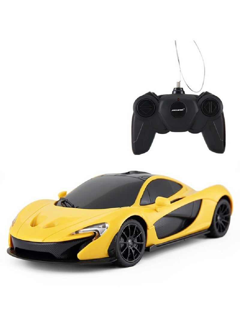 HALAMODO 1:24 Sports Car RC Model , Multi-Function Wireless Remote Control Toy Car , Model Car Gift For Boys And Girls Yellow - Image 1