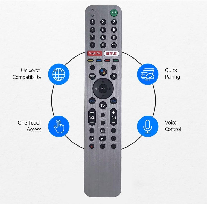 LOMCA Voice Replacement Remote Control for Sony Bravia Smart TV XBR-A9G XBR-55X950H XBR-55X950G XBR-55X800H XBR-55X900H XBR-65X950G XBR-65A9G XBR-55A9G XBR-77A9G XBR-48A9S XBR-55X850G XBR-75X950G - Image 4