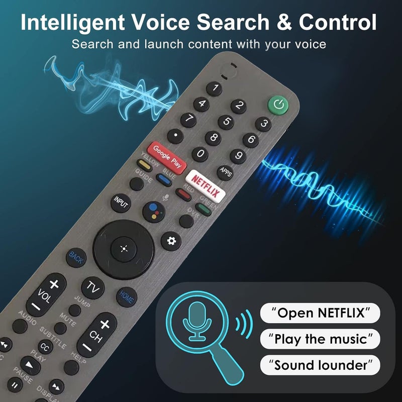 LOMCA Voice Replacement Remote Control for Sony Bravia Smart TV XBR-A9G XBR-55X950H XBR-55X950G XBR-55X800H XBR-55X900H XBR-65X950G XBR-65A9G XBR-55A9G XBR-77A9G XBR-48A9S XBR-55X850G XBR-75X950G - Image 3