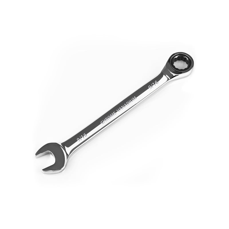 Egofine 9/16 inch Ratcheting Combination Wrench SAE, Industrial Grade Gear Spanner with 12-Point Design, 72-Tooth Ratchet, Chrome Vanadium Steel - Image 1