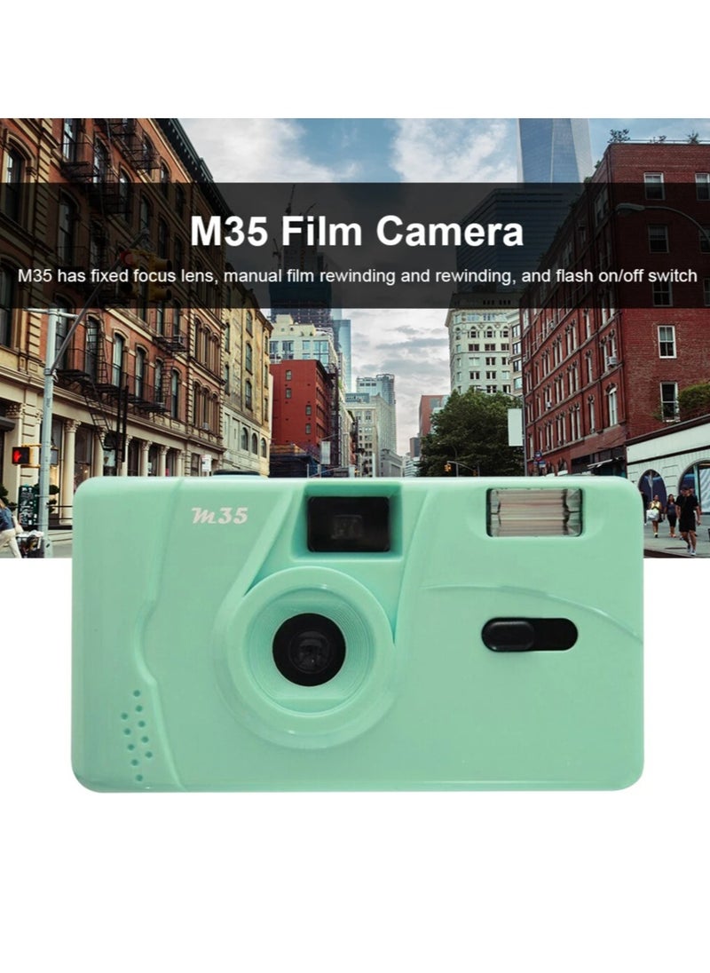Generic - M35 Film Camera, Non Disposable Durable Retro Reusable Film Camera, Compact And Portable Rechargeable Camera, Easy To Use Strong Manual Camera With Build In Flash, (1pc, Yellow) - Image 1