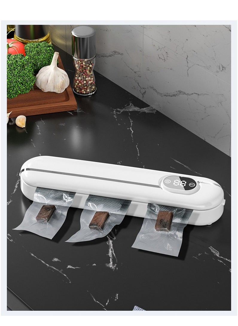 Arabest - Vacuum Sealer Machine, Automatic Air Sealing System for Food Storage Dry and Wet Food Modes with 10Pcs Seal Bags Starter Kit - Image 1