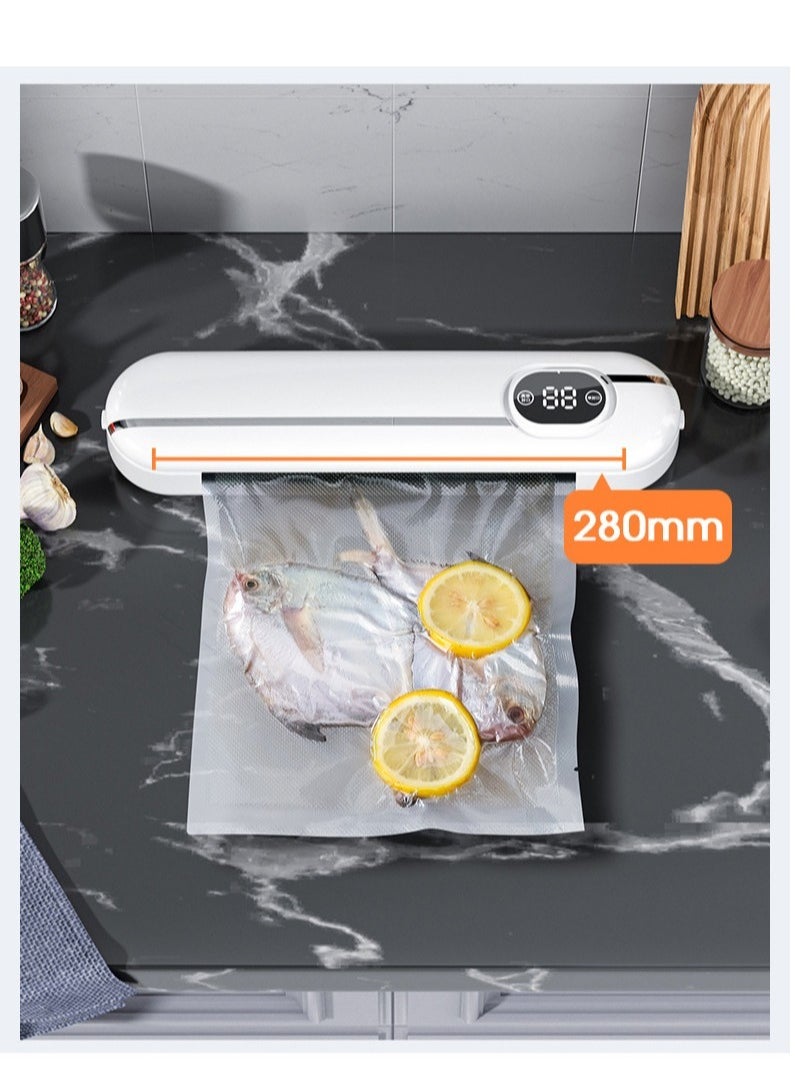 Arabest - Vacuum Sealer Machine, Automatic Air Sealing System for Food Storage Dry and Wet Food Modes with 10Pcs Seal Bags Starter Kit - Image 1