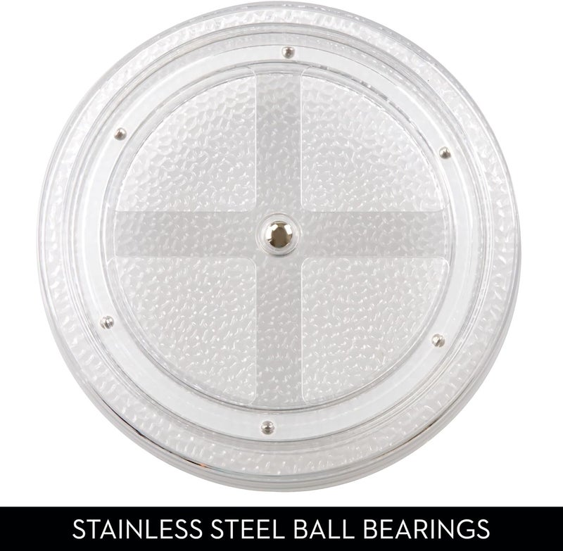 إنترديزاين منظم مستحضرات التجميل الدوار iDesign Rain Lazy Susan لخزانة الماكياج، حمام، طاولة المطبخ لحمل الماكياج، منتجات التجميل، 9" × 9" × 1.5"، شفاف 9" × 9" × 1.5" شفاف 50350 - Image 4