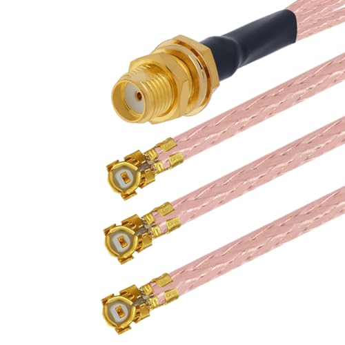 POBADY SMA Female to Triple U.F.L1 Female Connector RF Coaxial Cable U.F.L1 Splitter Cable 50 Ohm Low Loss SMA Connector RG178 7.9IN/20CM Pigtail Extension Cable - Image 3