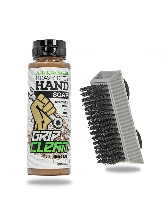 Grip Clean | Hand Cleaner For Auto Mechanics Heavy Duty Pumice Soap + Fingernail Brush All Natural & Dirt Infused For Dry Hands… - Image 1