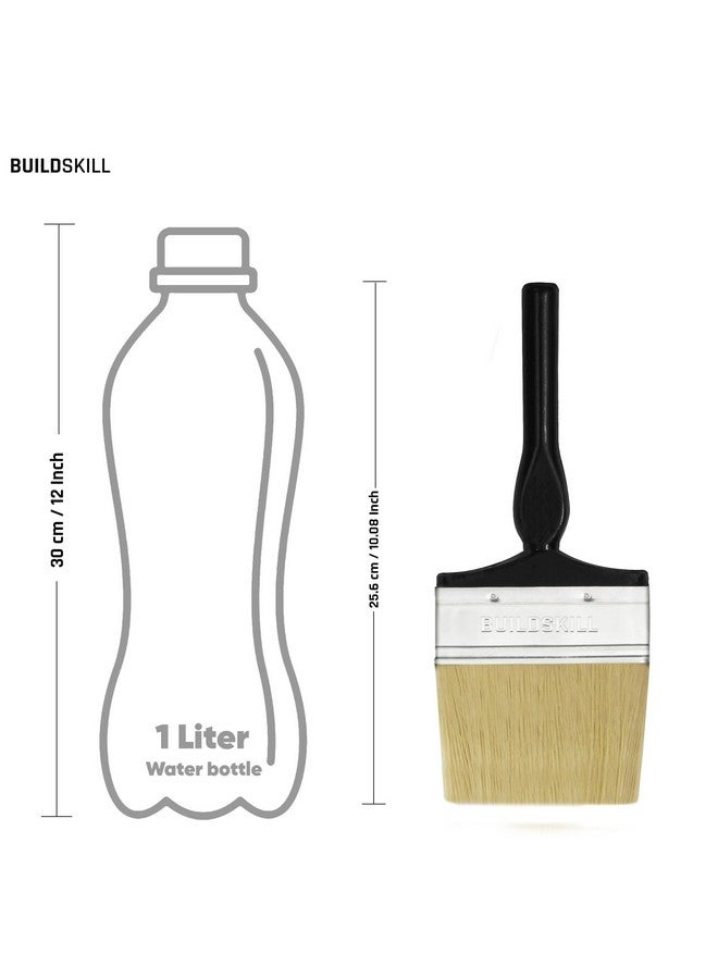 BUILDSKILL مجموعة فرشاة الطلاء BUILDSKILL 2 قطعة | الحجم 4" | فرشاة طلاء شعيرات ناعمة للجدران | مجموعة فرش طلاء متينة وسميكة للنوافذ والأبواب | لمسة ناعمة | فرش طلاء للاستخدام الشخصي والمهني - Image 2