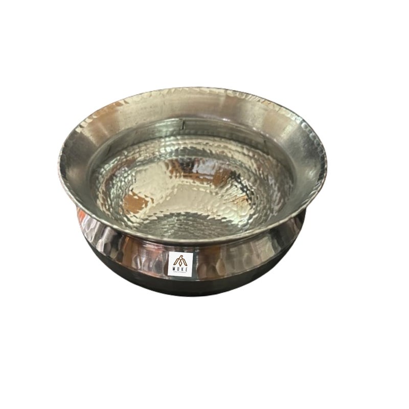 MUKE® Heavy Weight Aluminium SIPRI, Handi with Hammered Design for Cooking Rice, Biryani, sabzi etc (5 Liter) - Image 1