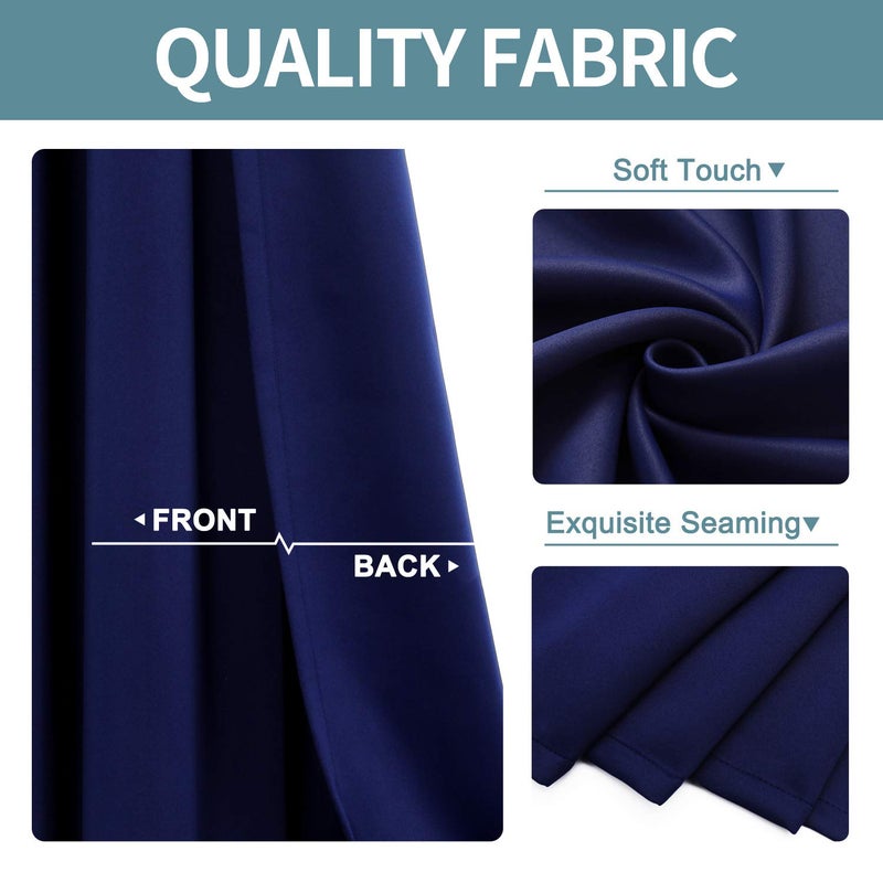 ChrisDowa Blackout Curtains 72 inches Long for Bedroom - 2 Panels Set Grommet Thermal Insulated Room Darkening Curtains for Living Room (Navy Blue  42 x 72 Inch) - Image 3