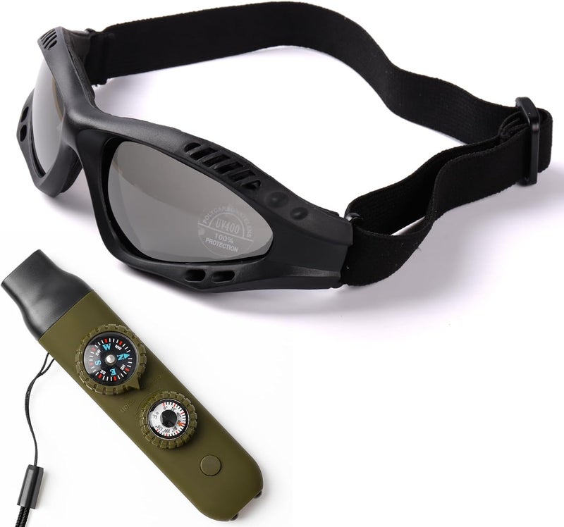 Viriber Motorcycle Goggles - UV Protective Outdoor Glasses, Dust-proof Combat Goggles - Image 1
