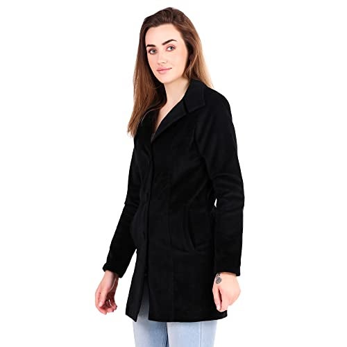 MUTEME Long Black Winter Wear Velvet Jacket For Women-X L - Image 4