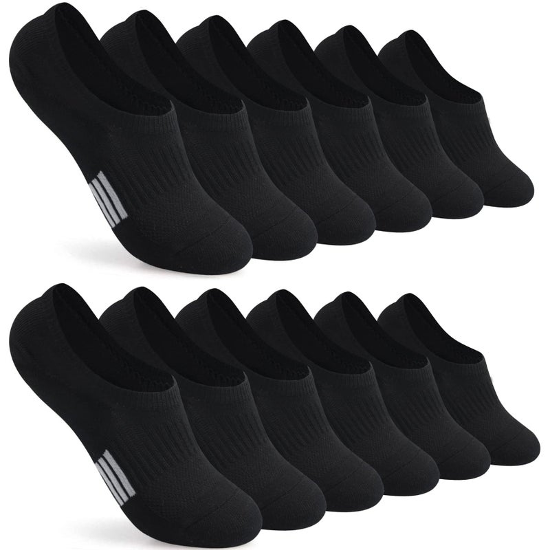 FAYBOX No Show Socks Womens Cushioned Low Cut Invisible Footies for Running Athletic Gym Ankle Socks 6 Pairs - Image 1