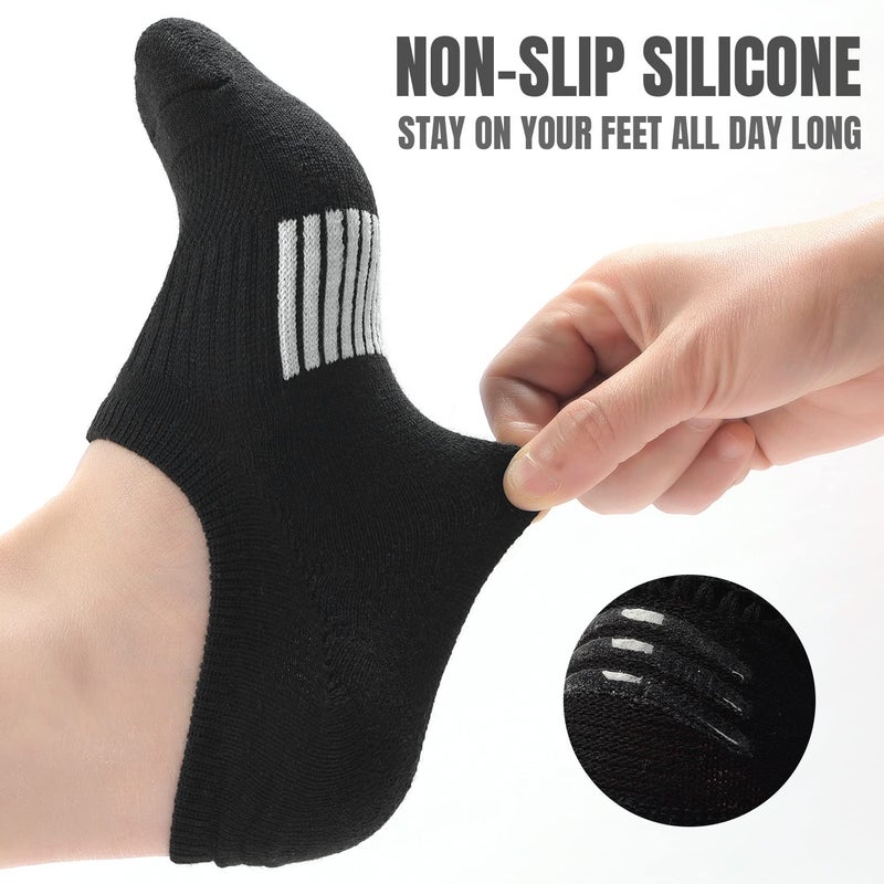 FAYBOX No Show Socks Womens Cushioned Low Cut Invisible Footies for Running Athletic Gym Ankle Socks 6 Pairs - Image 4
