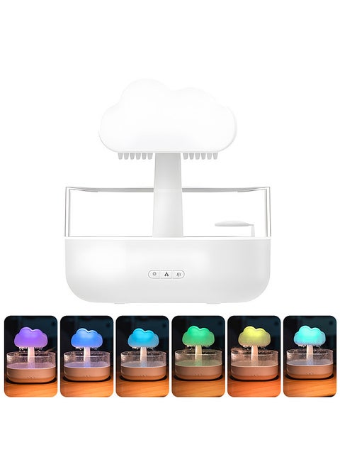 Rain Cloud Humidifier Water Drip 7 Changing Colors LED Light Auto Shut-Off 2 Modes 200ml Aromatherapy Essential Oils Diffuser Cloud Humidifier Rain Drop