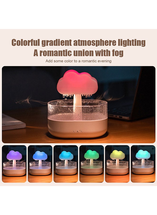 Rain Cloud Humidifier Water Drip 7 Changing Colors LED Light Auto Shut-Off 2 Modes 200ml Aromatherapy Essential Oils Diffuser Cloud Humidifier Rain Drop