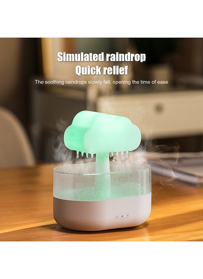 Rain Cloud Humidifier Water Drip 7 Changing Colors LED Light Auto Shut-Off 2 Modes 200ml Aromatherapy Essential Oils Diffuser Cloud Humidifier Rain Drop