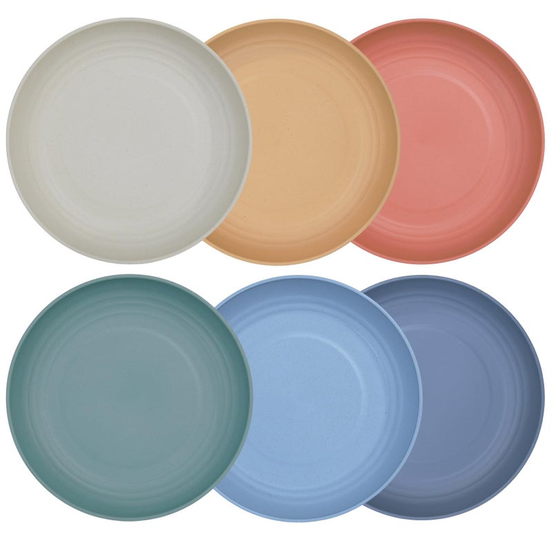 LuckyZone 78 Inches Unbreakable Wheat Straw Plates Reusable Plate Dinner Set Dishwasher Microwave Safe Healthy BPA Free EcoFriendly 78 Inches6 Color_H