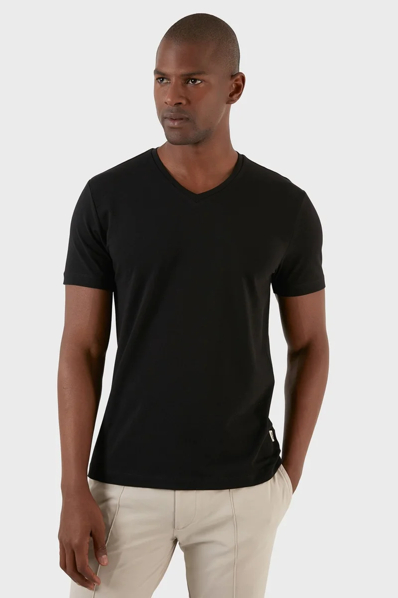 Exxe Cotton Regular Fit V-Neck Basic T Shirt Men's T Shirt MODJ000V