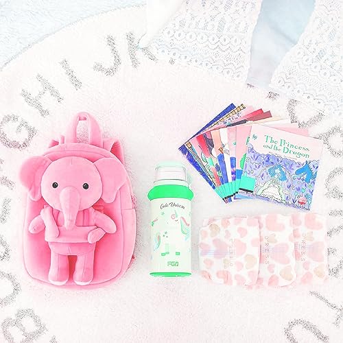 Frantic Kids Soft Animal Cartoon Travelling School Bag Soft Plush 1 Compartment Backpacks Boys Girls Baby for 2 to 5 Years Baby/Boys/Girls Nursery, Picnic,Preschool (FullBody_PinkElehpant) - Image 5