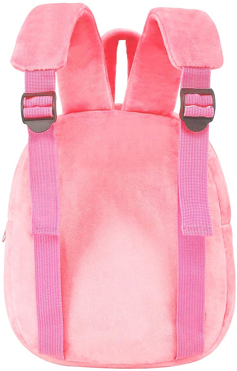 Frantic Kids Soft Animal Cartoon Travelling School Bag Soft Plush 1 Compartment Backpacks Boys Girls Baby for 2 to 5 Years Baby/Boys/Girls Nursery, Picnic,Preschool (FullBody_PinkElehpant) - Image 4