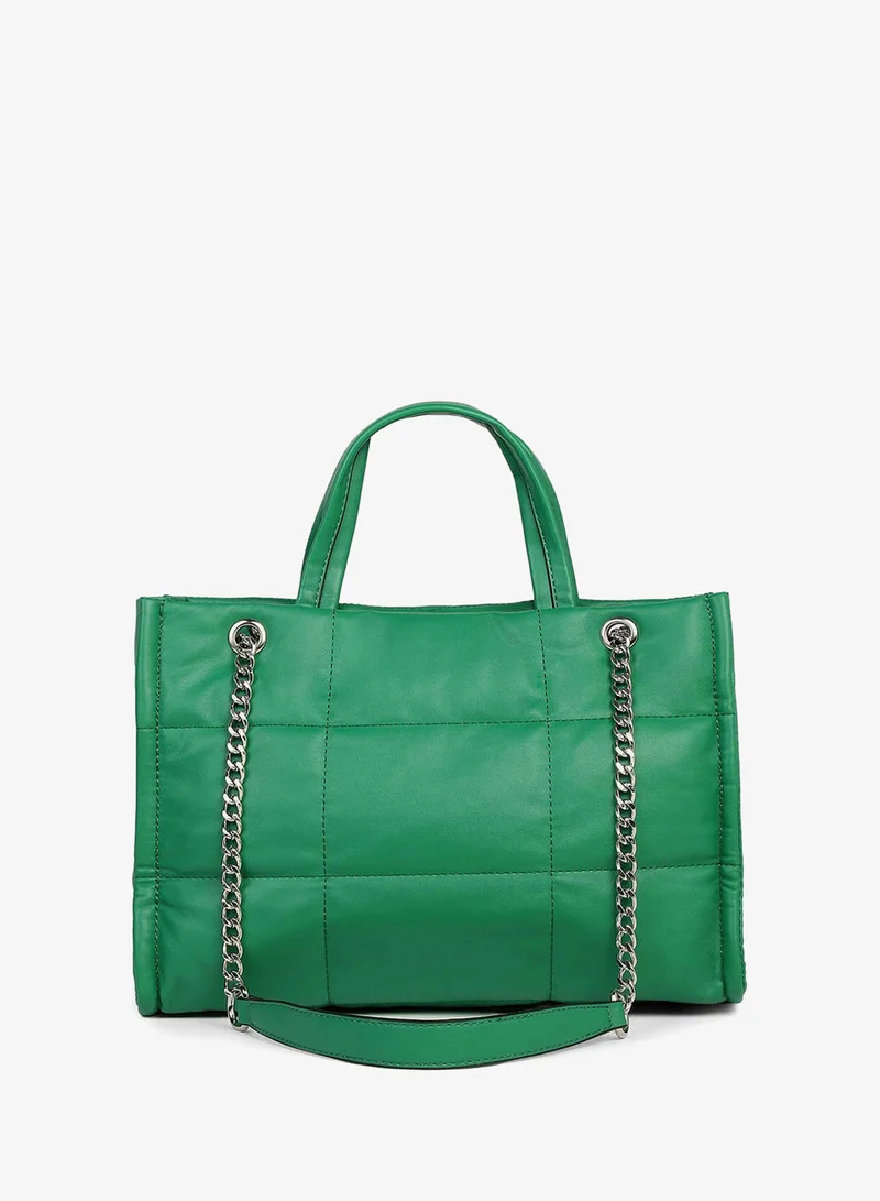 Green Glam Quilted Green Hand Bag