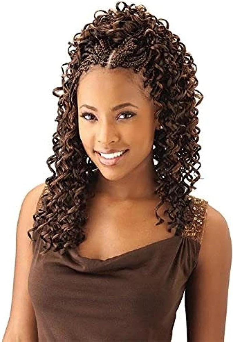 Freetress Braids Shake N Go Bulk Braiding Hair - GOGO CURL (1B) - Long Synthetic Hair Extensions