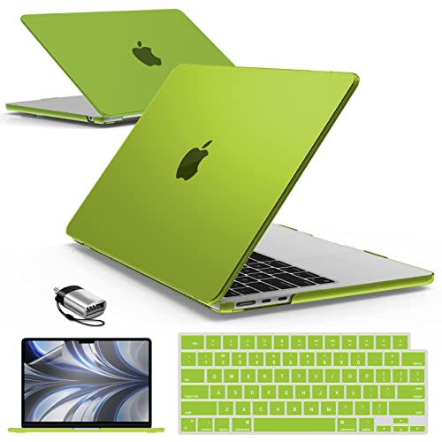 IBENZER Compatible with 2025 2024 2023 2022 MacBook Air 13 inch Case M4 A3240 M3 A3113 M2 A2681, Hardshell Case & KeyboardCover & ScreenFilm & Type-C for Mac Air 13.6, Avocado Green,AT13-KK-AVGN+2TC - Image 1