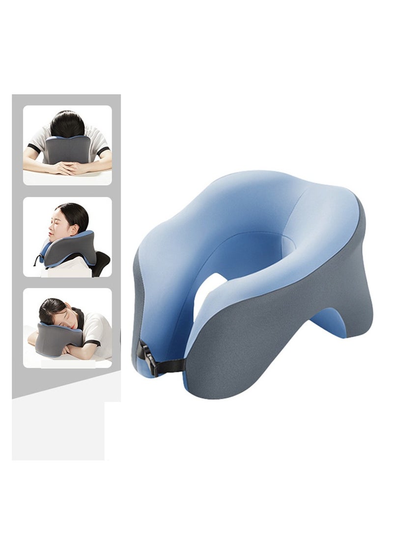 فائدة نموذج يتعلق جولة رئيس دعم الرقبة وسادة ، الذي هو مناسبة لأنّ ذاكرة رغوة السفر الرقبة وسادة للرحلات الطويلة . - Image 1