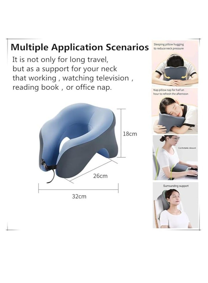 فائدة نموذج يتعلق جولة رئيس دعم الرقبة وسادة ، الذي هو مناسبة لأنّ ذاكرة رغوة السفر الرقبة وسادة للرحلات الطويلة . - Image 2