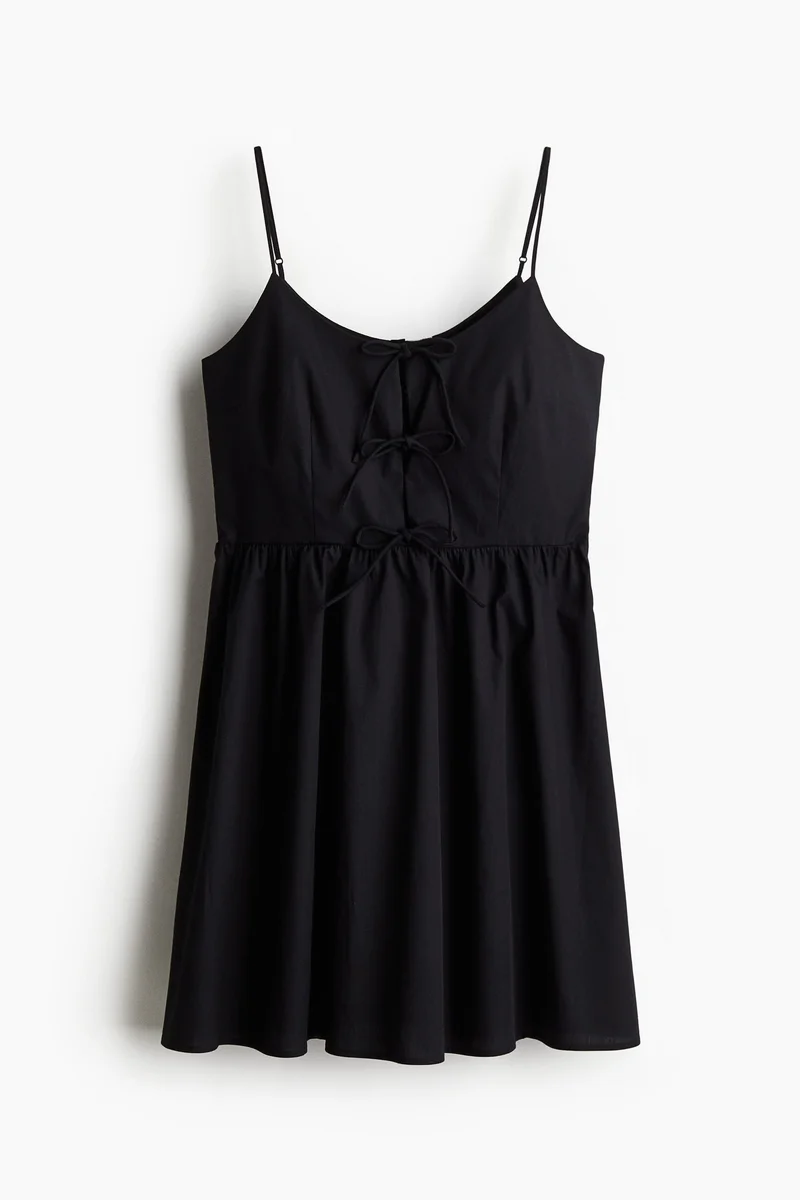 H&M Tie-detail poplin dress