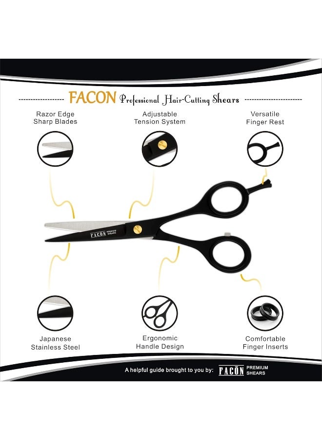 FACON Professional Razor Edge Barber Hair Cutting Scissors - Image 4
