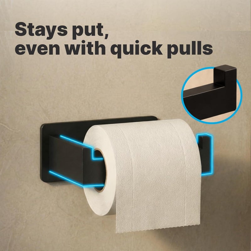 Minismus Toilet paper holder, stainless steel toilet paper holder with strong self-adhesive sticker that holds up to 3 kg, drill-free toilet roll holder for damage-free and easy installation - Image 2