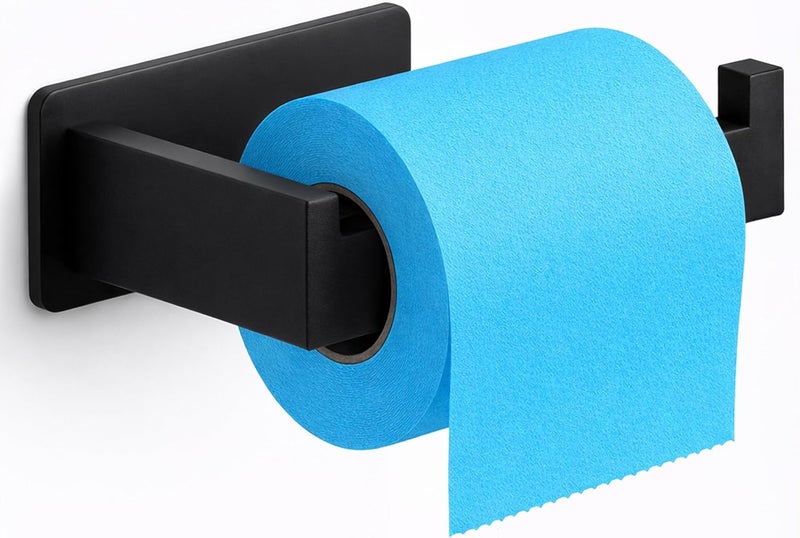Minismus Toilet paper holder, stainless steel toilet paper holder with strong self-adhesive sticker that holds up to 3 kg, drill-free toilet roll holder for damage-free and easy installation - Image 1