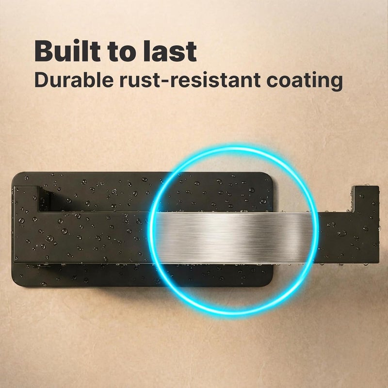 Minismus Toilet paper holder, stainless steel toilet paper holder with strong self-adhesive sticker that holds up to 3 kg, drill-free toilet roll holder for damage-free and easy installation - Image 4