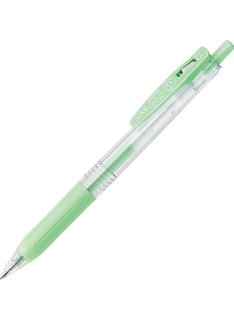 ZEBRA Pack Of 10 Sarasa Clip Retractable Gel Ink Pen Green