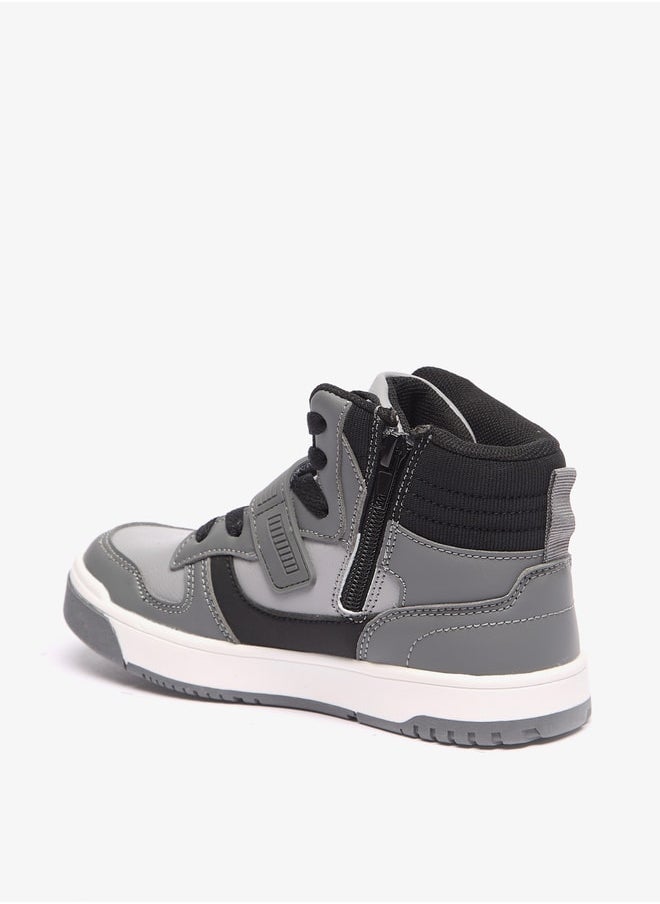 LBL by Shoexpress Boys Colourblock High Cut Sneakers with Zip Closure  - Image 2
