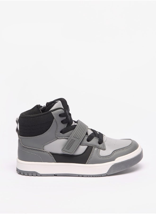 LBL by Shoexpress Boys Colourblock High Cut Sneakers with Zip Closure  - Image 3