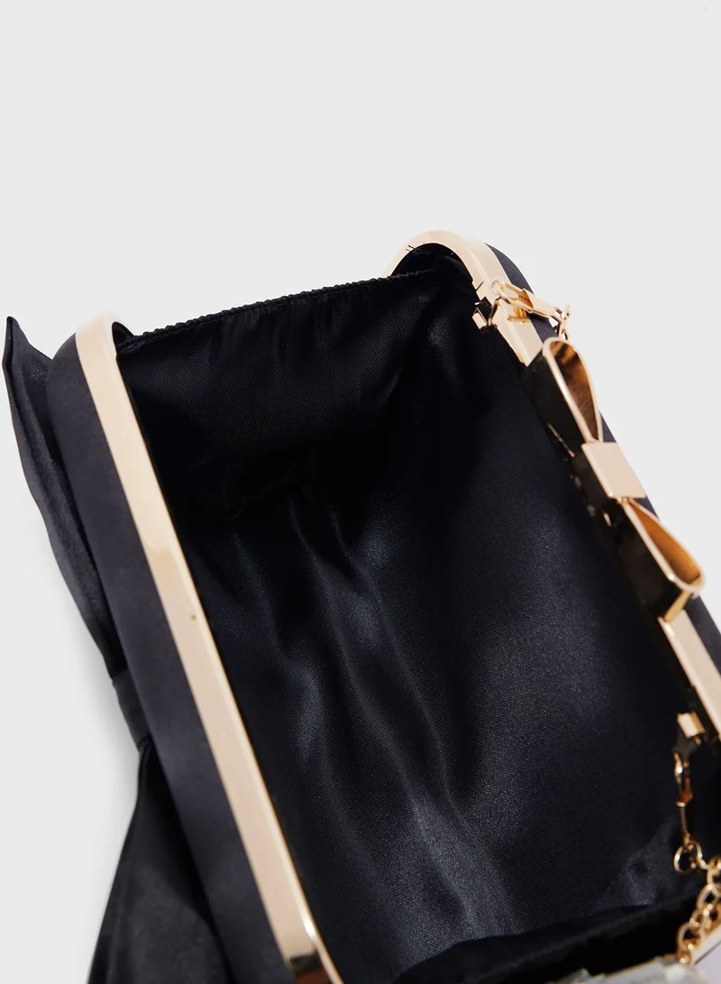 ايلا Satin Bow Clutch Bag