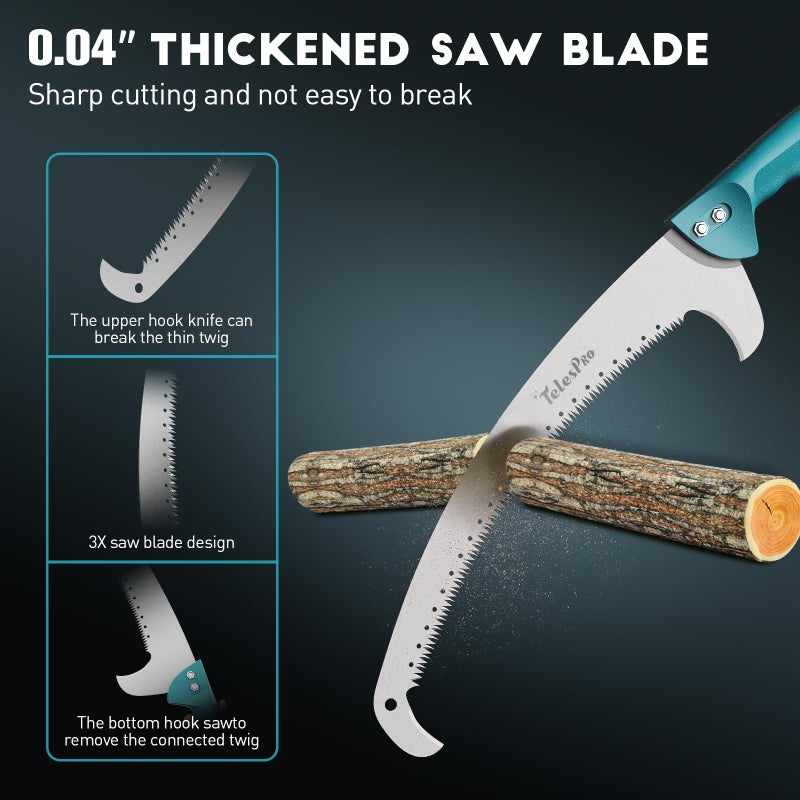 TelesPro Multi-Purpose Handheld Pruning Saw - 16-Inch Blade, Compatible with Standard US Acme Thread Poles (Pole Sold Separately), Ideal for Tree Trimming - Image 4