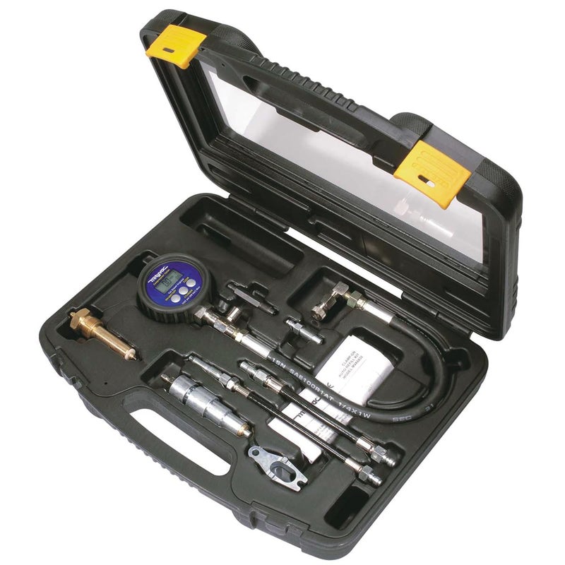 Mityvac MV5535 Digital Diesel Compression Test Kit Memorizes The Peak Compression Value for Each Cylinder up to 12 Cylinders Powered by 9Volt Battery Black