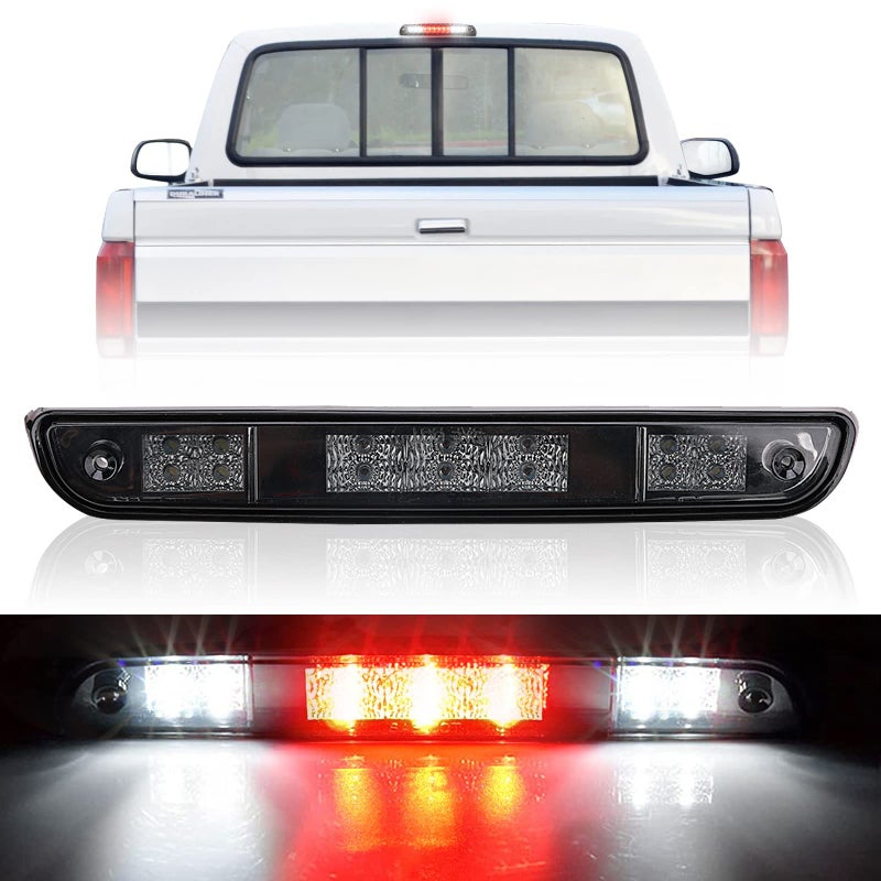 Third Brake Light 3rd Brake Light Tail Brake Light LED for 1992-1997 Ford F150 F250 F350 Super Duty Bronco Powerstroke Engine Rear Center Cargo Lamp High Mount Stop Light Assembly - Smoke Lens