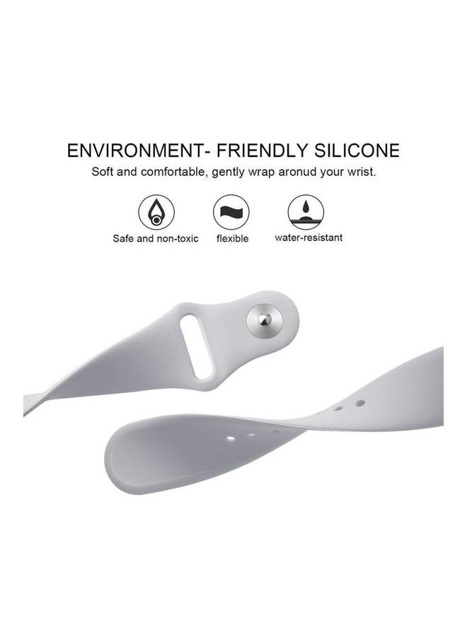 NIBEMINENT - Silicone Replacement Strap Watchband For Fitbit Versa 2, Size:S Grey - Image 1