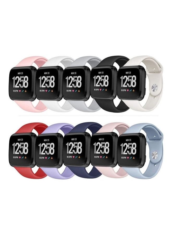 NIBEMINENT - Silicone Replacement Strap Watchband For Fitbit Versa 2, Size:S Grey - Image 1