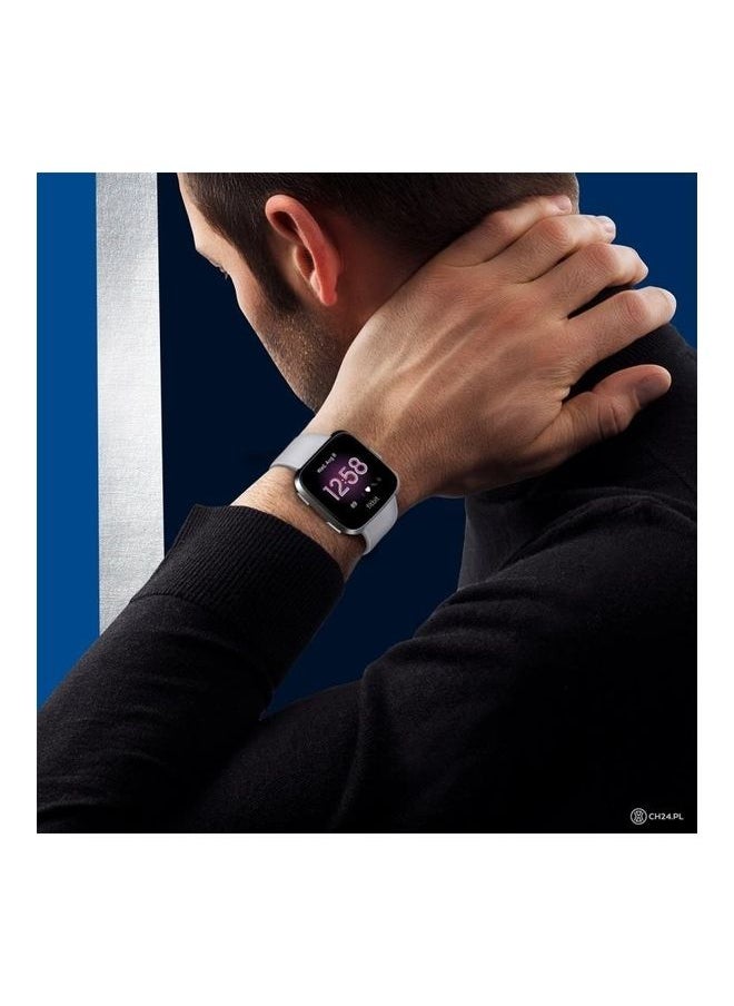 NIBEMINENT - Silicone Replacement Strap Watchband For Fitbit Versa 2, Size:S Grey - Image 1
