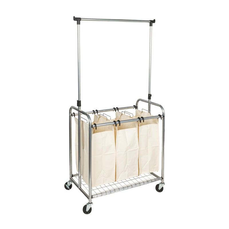 Household Essentials 3Bag Laundry Sorter with Clothes Rack